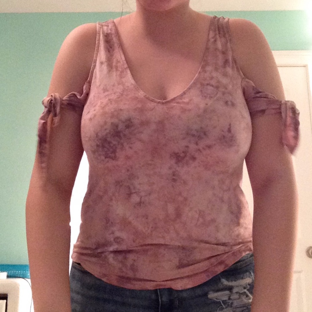 AE pink cold sholder tank top